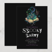 シャドウブックの煙 スプーキー ハロウィンパーティー 招待状 (正面/裏面)