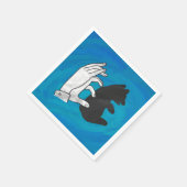 シャドウベアーキューオンブルー スタンダードカクテルナプキン (角)