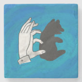 シャドウベアーキューオンブルー ストーンコースター (正面)