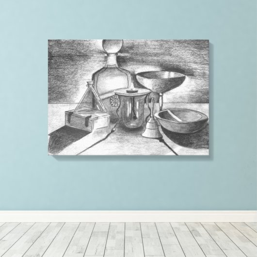 シャドウペンシルスケッチバイサラモトラネス キャンバスプリント (インサイチュ (ウッドフロア))