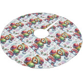 シャドウボクシングホリデーベア ブラッシュドポリエステルツリースカート (アングル)