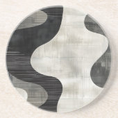シャドウラインストライプ抽象芸術 コースター (正面)