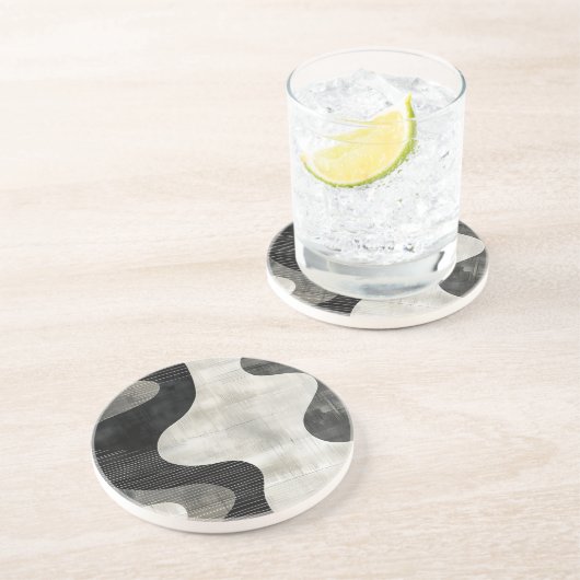 シャドウラインストライプ抽象芸術 コースター (側面)