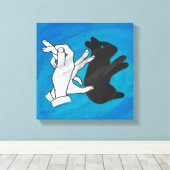 シャドウラビットオンブルー キャンバスプリント (インサイチュ (ウッドフロア))