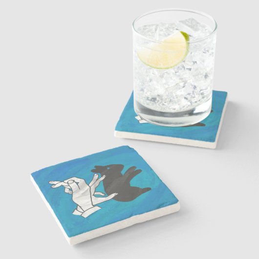 シャドウラビットオンブルー ストーンコースター (横)