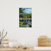 シャドウレイクオーバーショット水車ビュー ポスター (キッチン)