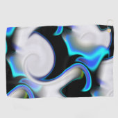 シャドウ上の青いネオン曲線と滑らかなブレンド ゴルフタオル (横)