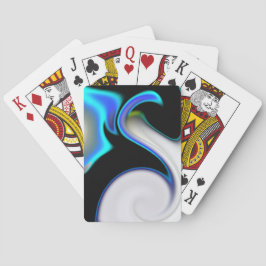 シャドウ上の青いネオン曲線と滑らかなブレンド トランプ