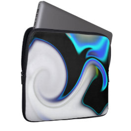 シャドウ上の青いネオン曲線と滑らかなブレンド ラップトップスリーブ