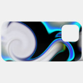 シャドウ上の青いネオン曲線と滑らかなブレンド Case-Mate iPhoneケース (裏面 (横))