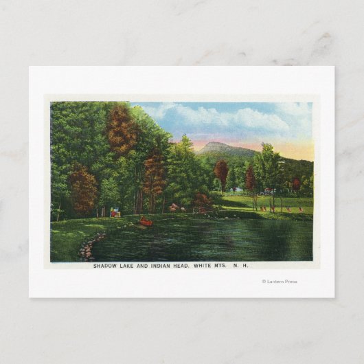 シャドウ湖とインディアンヘッドの風景 ポストカード (正面)