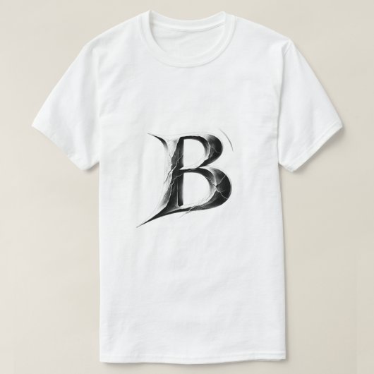シャドウB - ダークゴシックレターB Tシャツ (デザイン正面)