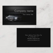 シャドシンプルー・ビジネス・カードに入った黒い車 名刺 (正面/裏面)