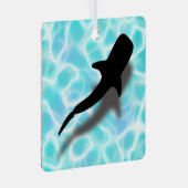 シャドパーソナライズされたウビーチクリスマス付きホエールシャーク メタルオーナメント (正面右)