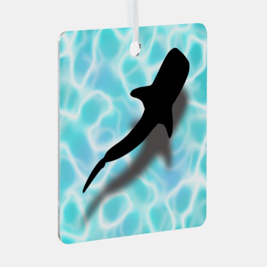シャドパーソナライズされたウビーチクリスマス付きホエールシャーク メタルオーナメント (正面右)