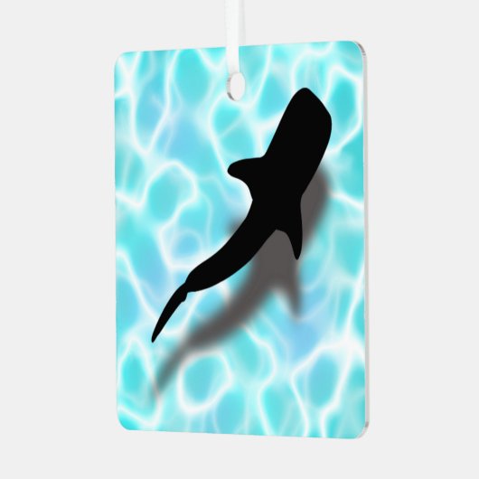 シャドパーソナライズされたウビーチクリスマス付きホエールシャーク メタルオーナメント (正面左)