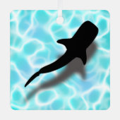 シャドパーソナライズされたウビーチクリスマス付きホエールシャーク メタルオーナメント (正面)