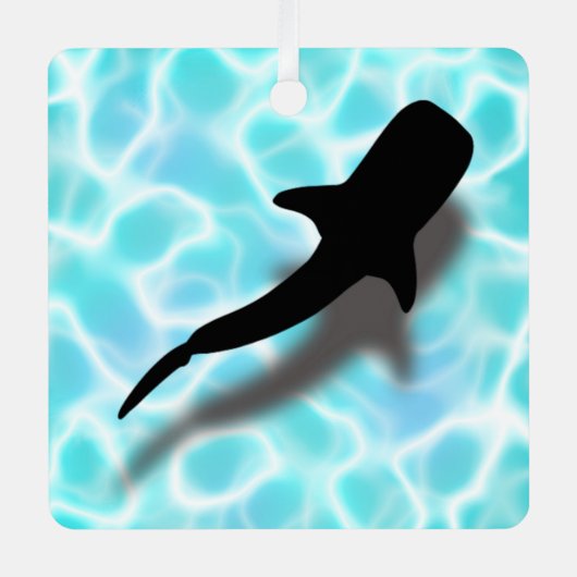 シャドパーソナライズされたウビーチクリスマス付きホエールシャーク メタルオーナメント (正面)