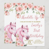 シャドルクアップ誕生日、馬の最初の誕生日パーティー 招待状 (正面/裏面)
