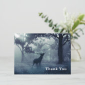 シャドーイの森に〔雄ジカの〕枝角がある鹿 サンキューカード (スタンド正面)