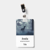 シャドーイの森に〔雄ジカの〕枝角を持つ鹿 バッジ (クリップ付き表面)