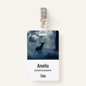 シャドーイの森に〔雄ジカの〕枝角を持つ鹿 バッジ (正面クリップ)