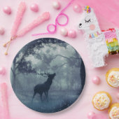 シャドーイの森に〔雄ジカの〕枝角を持つ鹿 ペーパープレート (パーティー)