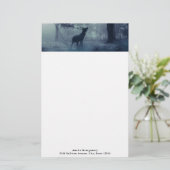 シャドーイの森に〔雄ジカの〕枝角を持つ鹿 便箋 (スタンド正面)