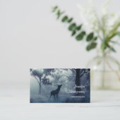 シャドーイの森に〔雄ジカの〕枝角を持つ鹿 名刺 (スタンド正面)