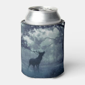 シャドーイの森に〔雄ジカの〕枝角を持つ鹿 缶クーラー (缶正面)