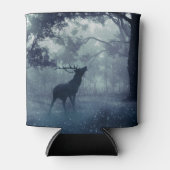 シャドーイの森に〔雄ジカの〕枝角を持つ鹿 缶クーラー (正面)