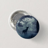 シャドーイの森に〔雄ジカの〕枝角を持つ鹿 缶バッジ (正面&裏面)