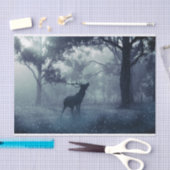 シャドーイの森に〔雄ジカの〕枝角を持つ鹿 薄葉紙 (クラフト)