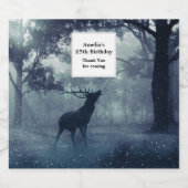 シャドーウィー〔雄ジカの〕枝角の鹿誕生日 ビールラベル (シングルラベル)