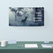 シャドーウィー〔雄ジカの〕枝角の鹿誕生日 横断幕 (トレードショー)