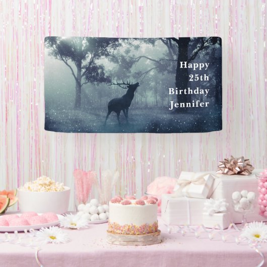 シャドーウィー〔雄ジカの〕枝角の鹿誕生日 横断幕 (パーティー)