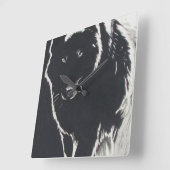 シャドーウルフ スクエア壁時計 (傾斜)