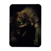 シャドーキャットアート写真グリーンアイズ子猫 マグネット (縦)