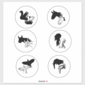 シャドーハンドパペッツヴィンテージアートイラストレーション シール (シート)