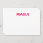 シャドーパーソナライズされたモノグラムイニシャルピンク サンキューカード (正面/裏面)