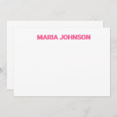 シャドーパーソナライズされたモノグラムイニシャルピンク サンキューカード (正面/裏面)