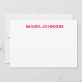 シャドーパーソナライズされたモノグラムイニシャルピンク サンキューカード