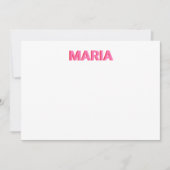 シャドーパーソナライズされたモノグラムイニシャルピンク ノートカード (正面)