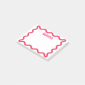 シャドーパーソナライズされたモノグラムイニシャルピンク ポストイット (アングル)