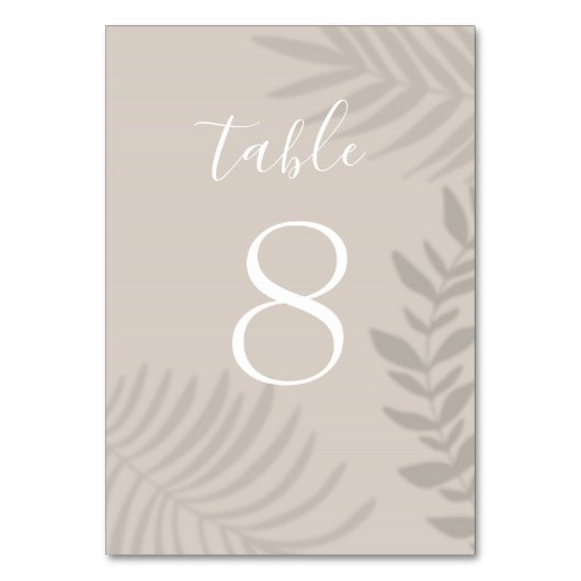 シャドーパームタン テーブルナンバー (正面)