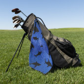 シャドーフィッシュシャークホエールオングラディエント海銀河系 ゴルフタオル (グリーン)