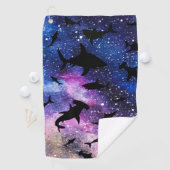 シャドーフィッシュシャークホエールオングラディエント銀河系宇宙 ゴルフタオル (インサイチュ)