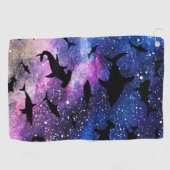 シャドーフィッシュシャークホエールオングラディエント銀河系宇宙 ゴルフタオル (横)