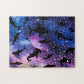 シャドーフィッシュシャークホエールオングラディエント銀河系宇宙 ジグソーパズル (横)