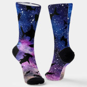 シャドーフィッシュシャークホエールオングラディエント銀河系宇宙 ソックス (傾斜あり)